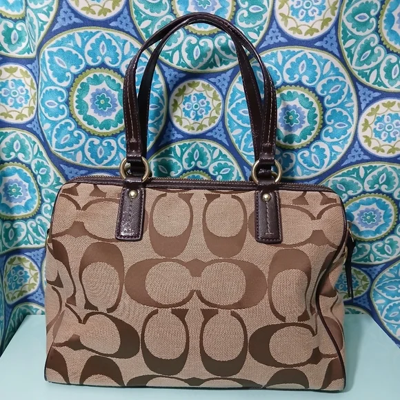 Coach Brown and Tan Shoulder Bag